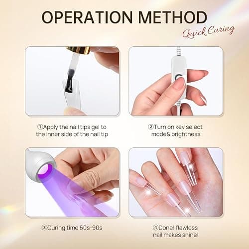 AORAEM LED Nail Lamps 3W Flexible Gooseneck Lamp Quicky Dry Nail Manicure Dryer Gel Polish Curing Light Plug Play Portable Flash Cure Light for Gel Nails Home DIY Professional Nail Tools White thumbnail 7
