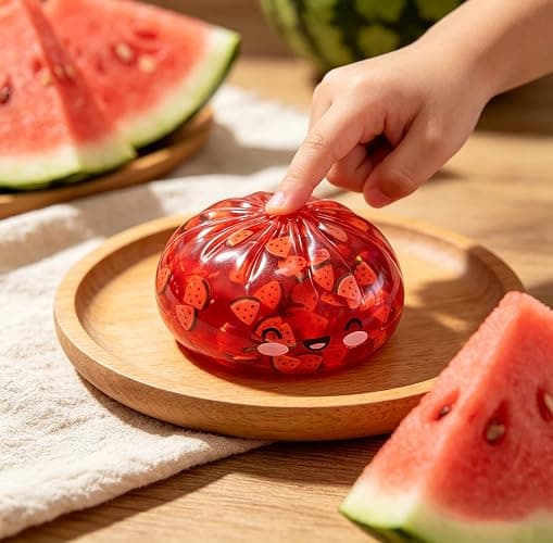 Stress Relief Squishy, Random 1 of 7 Color, Squeeze Party Favor Gifts | Random 1 of 7 Color, Mystery Watermelon Scented Edition, Stress Relief Sensory Squeeze for Holiday Gifts Party Favors thumbnail 5