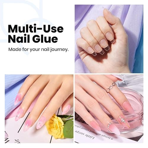 Beetles HEMA-Free Nail Glue Gel - 10ml TPO Free Super Strong Brush U V Nail Glue for Acrylic and Clear Press On Nails, Long Lasting Extension Gel Curing Needed thumbnail 7