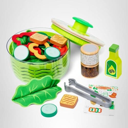 Melissa & Doug Salad Spinner Play Set, Pretend Play Food for Boys and Girls Ages 3+ thumbnail 10