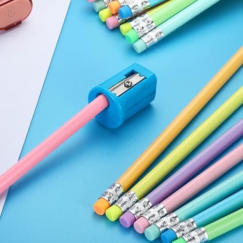 PATIKIL Round Pencils, 24 Pack HB Graphite Pencils with Eraser Wood Pencils Cute Pencil for Classroom Teacher Office Supplies, Light Pink - Light Pink thumbnail 2