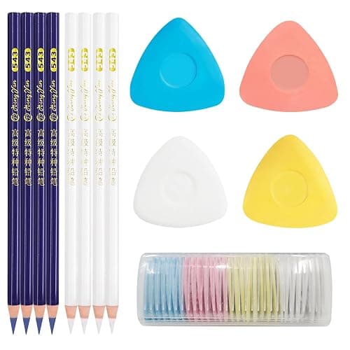 38 Pièces Craie Couture, Craie Couture Tissu + Crayon Coudre, Crayon Craie Couture Tissu Effacable, Convient à Tous Types de Tissus/Cuirs/Coutures et Autres Travaux Manuels | Crayon Craie Couture Tissu Effacable, Convient à Tous Types de Tissus/Cuirs/Coutures et Autres Travaux Manuels - Image 1