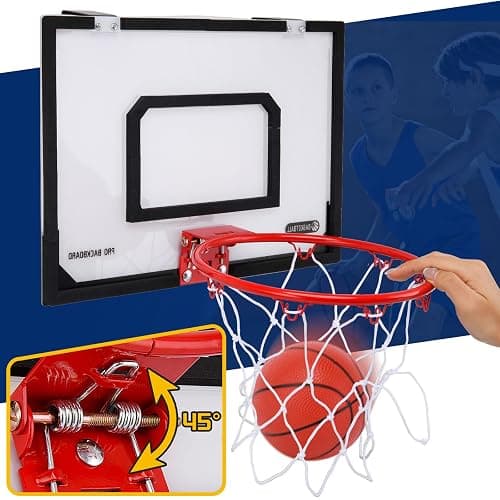 Mini Basketball Hoop Indoor, Over The Door Basketball Hoop Indoor, 17"×12" Mini Hoops Basketballs with 4 Balls thumbnail 3