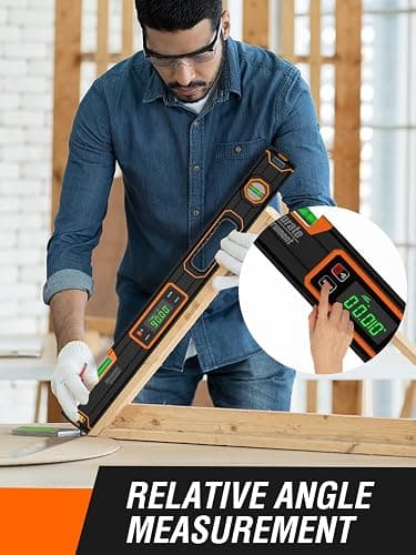 Mecurate 24-Inch Digital Level, Professional Smart Precision Torpedo Level Tool, Bright LCD Display, Audible Alerts, Magnetic Bottom, Dust Water Resistant, with Carrying Case thumbnail 4