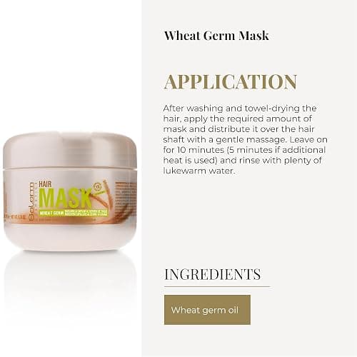 SALERM - Nourishing Hair Mask - 6.74 Oz - with Wheat Germ - for Dry and Damaged Hair - Deep Hair Hydration - Shine and Brightness - Hair Strengthening thumbnail 4