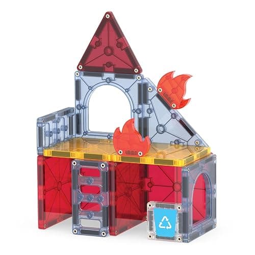 MAGNA-TILES Fire Rescue 27-Piece Magnetic Construction Set, The Original Magnetic Building Brand thumbnail 7