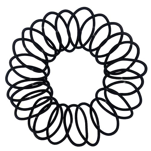 Scunci Thick Hair Black Elastics, All day strong hold No-Damage, 5mm thickness, 24-Pieces per pack (2-Pack) thumbnail 2