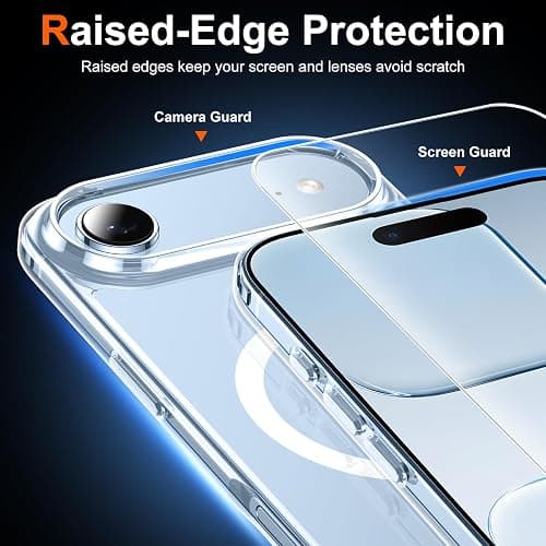 Temdan Designed for iPhone Air Case Clear, [Compatible with Magsafe][Screen Protector][Anti-Yellowing][17 Ft Military-Grade Protection] Shockproof Slim Magnetic Phone Case for 6.5 inch, Transparent thumbnail 4