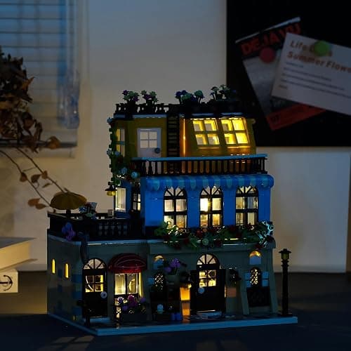 ENJBRICK Flowers City Hotel House Building Kit for Adutls, Creator Building Toy Set with Apartmant and Shops for Girls and Adults 1464 pcs thumbnail 6