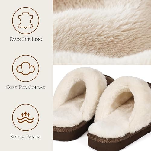 OOW Fuzzy Slippers for Women Cozy Faux Fur House Shoes Memory Foam Slippers | Winter, Warm Slippers, Indoor and Outdoor thumbnail 5
