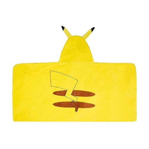 Pokemon Pikachu Bath and Beach Soft Cotton Terry Hooded Towel Wrap, 24" x 50", (Officially Licensed Product) by Franco - Image 1