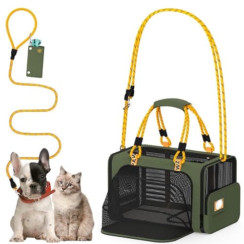 PAWZIDEA Expandable Pet Carrier Airline Approved, 18"×11"×11" Small Dog Carriers, Collapsible Top-Load Cat Carrier for 2 Cats Under Seat, Soft-Sided Puppy & Animal Travel Bag, ID Card, Up to 15lbs - Image 1