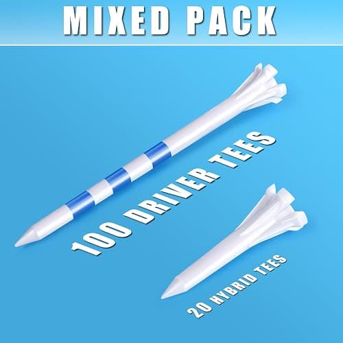 CHAMPKEY Advanced 5-Prong Plastic Golf Tees 120 or 100 Pack - 50% Ball Contact Surface Optimization with Longer Distance Performance Golf Tees Plastic thumbnail 5