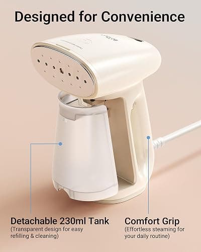Bear Steamer for Clothes, 1300W 25s Heat-Up Clothes Steamer with 230ml Tank | Essential Oil Compatible,20g/min Steam Rate,Handheld 2-in-1 Steam&Iron,Fabric Wrinkle Remover for Home&Travel,Includes Brush thumbnail 9
