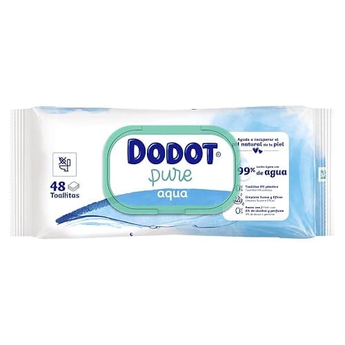 Dodot Toallitas Pure Aqua Para Bebé, 864 Toallitas (18 Packs de 48 Unidades), Ayuda A Restaurar El PH Natural De La Piel, 99% Agua, Sin plástico thumbnail 2