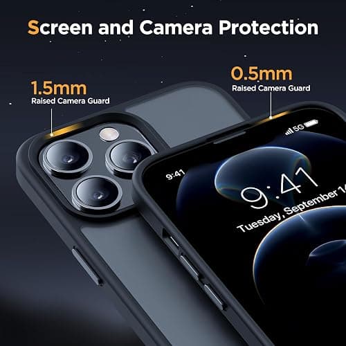 Miracase Magnetic for iPhone 12/12 Pro Case (Compatible with MagSafe) Military-Grade Protection, Shockproof, Anti-Fingerprint Translucent Matte Phone Cover for iPhone 12/12 Pro Case 6.1 inch, Black thumbnail 4