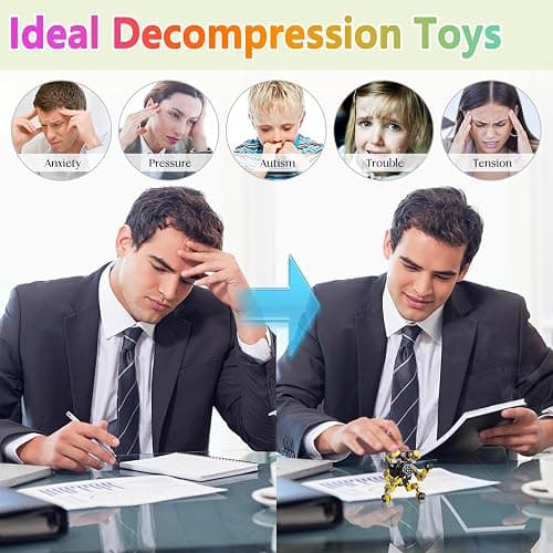 Transformable Fidget Spinners Toys 4 Pcs for Kids and Adults Stress Relief Sensory Toys for Boys and Girls Fingertip Gyros for Party Favors Chrismas Stocking Stuffers Bulk for Teens thumbnail 5