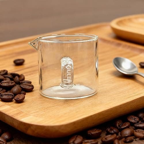 Gulex Espresso Cups, Glass Coffee Espresso Cups with Pour Spout, 4.3 oz, Clear, Set of 2 (Set of 2) thumbnail 2