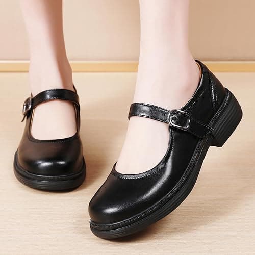 OKJ Mary Jane Shoes Women Flat Platform Mary Janes for Womens Comfortable Flats Dressy Casual School Cute Non Slip Work Shoes thumbnail 4