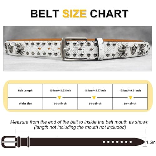 EVERBLTING Black Studded Belt Y2k Skull Belt Y2k Studded Belts for Men Women Punk Emo Gothic Skull Spiked Belts thumbnail 6
