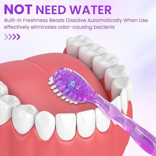 72 Pack 5-in-1 Mini Toothbrush Disposable, Prepasted Toothbrushes | Waterless Disposable Toothbrushes with Toothpaste, Floss, Tongue Scraper & Toothpick, for Travel, Hotel, Camping thumbnail 4