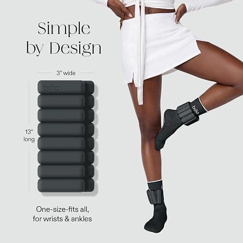 Bala Bangles Wrist & Ankle Weights for Women & Men - Adjustable Weighted Bands - Soft Silicone Arm & Leg Weights for Pilates, Yoga, Walking, Barre, Home Workout & Strength Training Exercise thumbnail 4