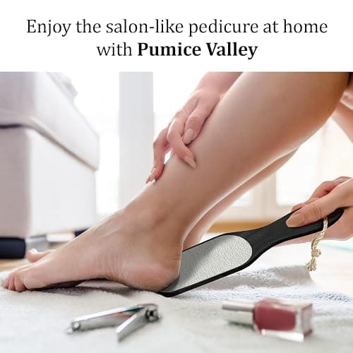 Pumice Stone Foot Scrubber - Pedicure Foot File with Handle for Dry Dead Skin - Callus Remover for Feet - Foot Scraper - Exfoliating Brush for Heels, Elbows, Hands thumbnail 7