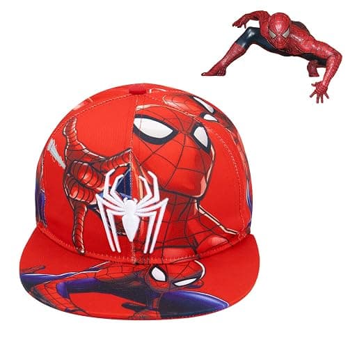Marvel Comics Mens Spiderman Character Costume Embroidered/Printed Snapback Flatbrim Baseball Cap Hat thumbnail 2
