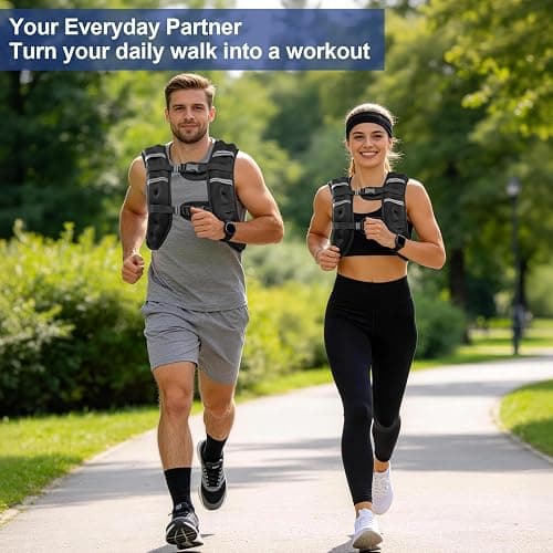Zikopomi Weighted Vest Woman Man, 6lb/8lb/12lb/16lb/20lb/25lb/30lb Weight Vest with Reflective Stripes for Workout, Strength Training, Running, Fitness, Muscle Building, Weight Loss, Rucking Vest thumbnail 2