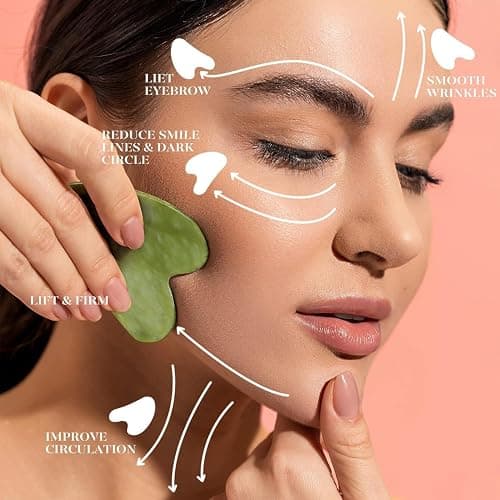 BAIMEI IcyMe Jade Face Roller & Gua Sha, Facial Beauty Skin Care Tools, Self Care Gift for Men Women, Massager for Face, Eyes, Neck, Relieve Fine Lines and Wrinkles - Green thumbnail 6