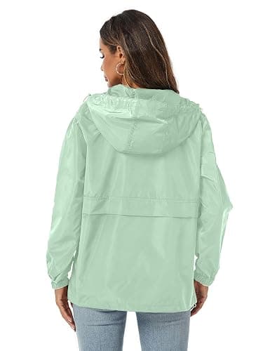 Avoogue Womens Rain Jacket with Hood,Pullover,Packable,Lightweight,Windbreaker,Waterproof,Breathable. thumbnail 3