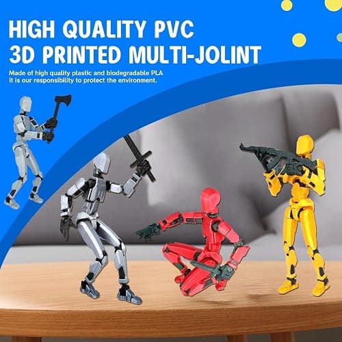 MerryXD T13 3D Action Figure,Assembly Completed Dummy Nova Titan Lucky 13 Action Figure 3D Printed Multi-Jointed Movable Toy Grow in The Dark Blue thumbnail 5