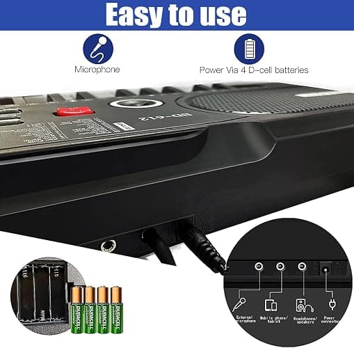 61 Key Keyboard Piano, Portable Electronic Keyboard Piano for Beginners with Speakers, Microphone, Sheet Music Stand, 100 Voices, 100 Rhythms, Digital Music Keyboard for Teen thumbnail 5
