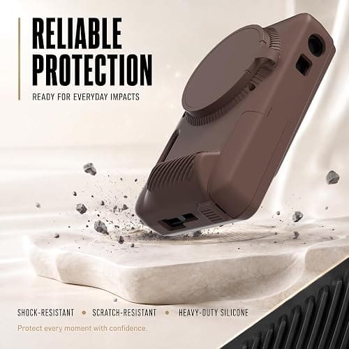 TUOOUT Case for Kodak PIXPRO FZ55, FZ55 accessories，Soft Silicone Protective Case Removable Lens Cover, lncludes Screen Protector and Cute Lanyard- Brown thumbnail 5