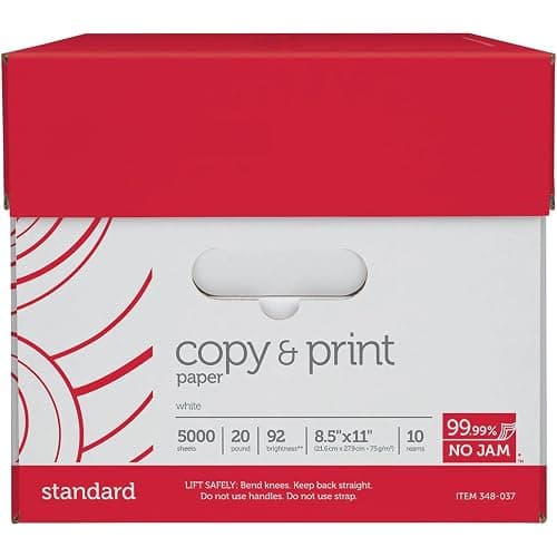 (8.5"" x 11"") - Multi-Use Copy & Printer Paper Brightness 92, Case of 10 Reams - 5,000 Pages Total thumbnail 2