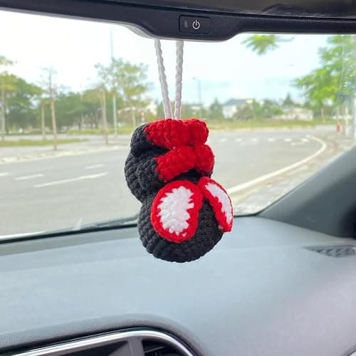 Crochet Spider Hanging Ornament, Cute Hero Rearview Mirror Decoration, Handmade Spider Amigurumi Plush, Car Charm Gift for Him or Her, Funny Car Accessory thumbnail 4