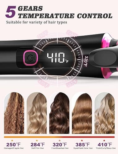 Mini Curling Iron for Travel,110~240V Dual Voltage with European Plug Adapter,Small Curling Iron for Short Hair,Tiny Curling Irons for Women,Anti-Scald Cover,Auto-Off,5 Temp Digital Settings,1 Inch thumbnail 2