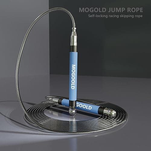 MOGOLD 2-in-1 Speed Rope: 2mm for Boxing/MMA & 3mm for CrossFit - Tool-Free Adjustable Cable System with Dual Bearings - Sweatproof Hybrid Grip for High-Intensity Training thumbnail 6