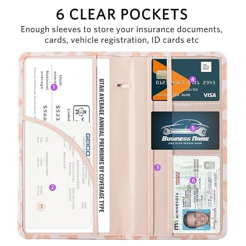 CoBak Car Registration and Insurance Holder - Vehicle Glove Box Car Organizer,Auto Truck Comparment Accessories Case with Magnetic Closure for Driver License,Cards thumbnail 2