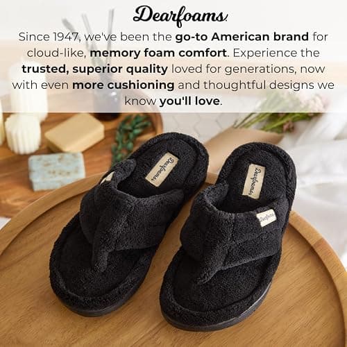 Dearfoams Women's Melanie Colorblocked Microfiber Terry Thong Slipper thumbnail 6
