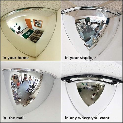 StartFine 19 Inch Quarter Dome Mirror Security and Safety Corner Mirror 1/4 Dome Convex Mirror with 90 Degree Viewing Angle thumbnail 5