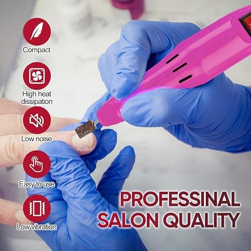 Professional Electric Nail Drill Machine Nails File Kit Manicure Pedicure Set for Acrylic Nail Gel Dip Powder Art Shape Remover Tool Polisher Grinder Low Noise with 156pcs Sanding Bands thumbnail 6