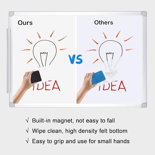 Dry Erase Erasers, IHPUKIDI 48 Pack Magnetic Whiteboard Dry Eraser Chalkboard Cleansers for Classroom, Home and Office (Black 2 x 2 Inch thumbnail 4