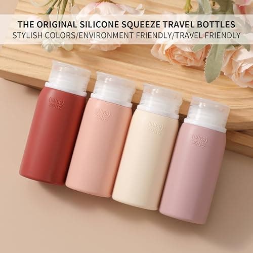 Muslish 21 Pack Travel Bottles for Toiletries, Leak-Proof TSA Compliant Silicone Travel Size Containers for Shampoo and Conditioner, BPA Free with Toiletry Bag (Cream) thumbnail 2