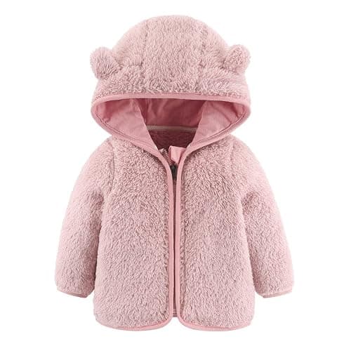 Newborn Baby Boys Jacket Bear Ears Hooded Outerwear Zip Warm Fleece Winter Coat Jackets Boys Spring - Image 1
