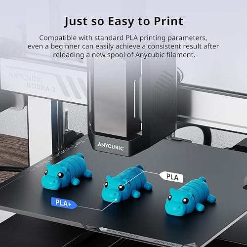 ANYCUBIC PLA Plus (PLA+), 3D Printer Filament 1.75mm Bundle, High Toughness, 1KG Spool, Black, White, Texture Grey, Pink, Red, Blue, Green, Orange, Yellow, Purple, 10KG in Total thumbnail 5