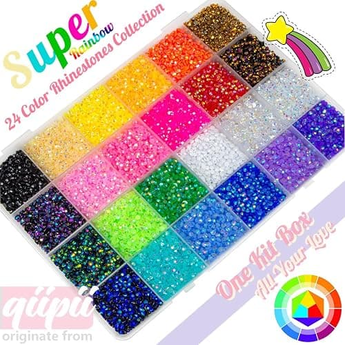 qiipii 24 Color 3mm Jelly Resin Rhinestones for Bedazzling Crafting Flatback Stones Bedazzler Kit Colorful Gems Diamonds Charms for Nails Eyes Face Makeup Tumblers Bottles DIY Crafts Shoes Phones thumbnail 2