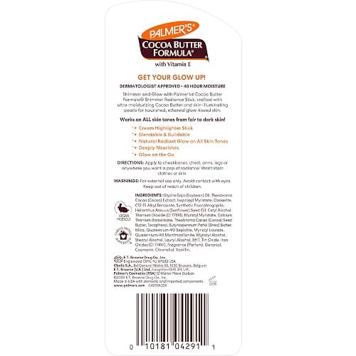 Palmer's Cocoa Butter Formula Body Shimmer Stick with Vitamin E, 1 Oz, Radiant Highlighter Makeup for Body Glow, Provides 48-Hour Moisture, All Skin Tones & Types, Dermatologist Approved thumbnail 12