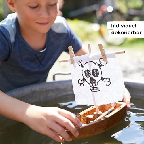 HABA DIY Cork Boat for Kids - Outdoor Toys for Kids 8 and up, STEM Craft Kit and Building Toys thumbnail 2