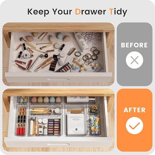 A-LuGei 【𝟮𝟴𝗣𝗖𝗦】 Desk Drawer Organiser, Tool Box Organiser Dividers, Desk Drawer Organisers, Garage Organisation Tool Trays Screw Cart Cabinet WorkBench【𝟰 𝗦𝗶𝘇𝗲】【𝗖𝗹𝗲𝗮𝗿】 thumbnail 6